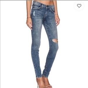 Current/Elliott The Ankle Skinny Cheville Distressed Jeans Blue Size 26
